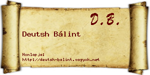 Deutsh Bálint névjegykártya
