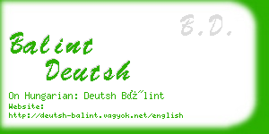 balint deutsh business card